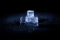 Wet ice cubes on black background Royalty Free Stock Photo