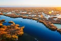 The wet land sunset Royalty Free Stock Photo