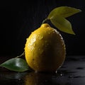 Wet lemon - dynamic composition - dramatic studio lighting