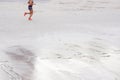 Wet sand. Track and field athletics. Running