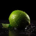 Wet lime - dynamic composition - dramatic studio lighting