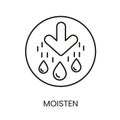 Wet and moisten, vector line icon with editable stroke Royalty Free Stock Photo