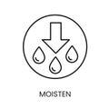 Wet and moisten, vector line icon with editable stroke Royalty Free Stock Photo