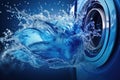Wet motion background clean wave splashing bubble blue drop liquid abstract clear water Royalty Free Stock Photo