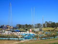 Water park summer holidays people relax in pool