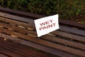 Wet paint sign