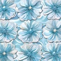 Elegant Blue Flower Design On Soothing Light Background Pattern Royalty Free Stock Photo