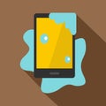 Wet phone icon, flat style Royalty Free Stock Photo