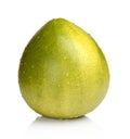 Wet Pomelo, chinese grapefruit with drop waters on white Royalty Free Stock Photo