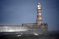 A Wet Roker Lighthouse at Sunderland Royalty Free Stock Photo