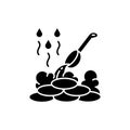 Wet sauna black glyph icon Royalty Free Stock Photo