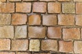 Wet stone pavement from blocks after rain. Royalty Free Stock Photo