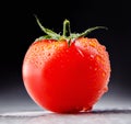 Wet tomato isolated on black background Royalty Free Stock Photo