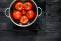 Wet Tomatoes in a Colander After Washing Royalty Free Stock Photo