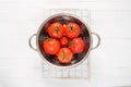 Wet Tomatoes in a Colander After Washing Royalty Free Stock Photo