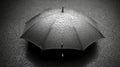 Wet umbrella, rain, ground, dark background, protection Royalty Free Stock Photo