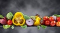 Wet vegetables with water droplets. Royalty Free Stock Photo