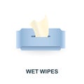 Wet Wipes icon. 3d illustration from cleaning collection. Creative Wet Wipes 3d icon for web design, templates