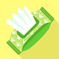 Wet wipes pack icon, flat style