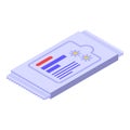 Wet wipes pack icon, isometric style