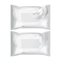 Wet wipes. vector realistic pack on white background. Template set for your ads design