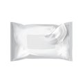 Wet wipes. vector realistic pack on white background. Template for your ads design