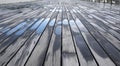 Wet wooden deck at the harbor of Vigo Royalty Free Stock Photo