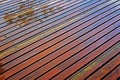 Wet wooden deck after rain, Rio Royalty Free Stock Photo