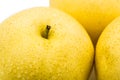 Wet yellow pear macro Royalty Free Stock Photo