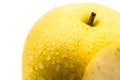 Wet yellow pear macro Royalty Free Stock Photo