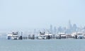 WETA docks with San Francisco Bay Ferries docked in Alameda, CA Royalty Free Stock Photo