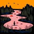 Wetland Illustration: A Fauvism Art Style By Jean Jullien