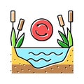 wetland restoration environmental color icon vector illustration