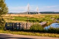 Wetlands around the Normandy bridge (pont de Normandie) in France