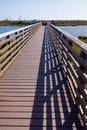 Wetlands viewing pier at Bolsa Chica Ecological Reserve in Orange County, California Royalty Free Stock Photo