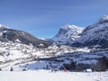 Wetterhorn And Grindelwald in Winter Royalty Free Stock Photo