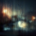 Wetwindow with the background of the night city Royalty Free Stock Photo