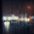 Wetwindow with the background of the night city Royalty Free Stock Photo