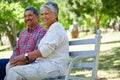 Weve lived a blessed life together. a loving senior couple enjoying quality time together outdoors.