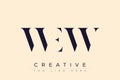 WEW abstract letter logo design Royalty Free Stock Photo