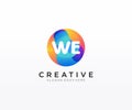 WEW initial logo With Colorful Circle template vector Royalty Free Stock Photo