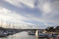 Boats moored in Weymouth harbour, a coastal town in the county of Dorset in England, UK Royalty Free Stock Photo