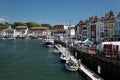 Weymouth Harbour, quayside and boats, Dorset, England. Royalty Free Stock Photo