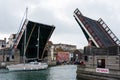 Raised Weymouth town bridge - Dorset