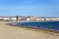 View of the beach and town, Weymouth. Royalty Free Stock Photo