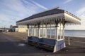 Victorian shelter infront of the 1920s Art Deco style arcade along the Esplanade, Royalty Free Stock Photo