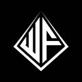 WF logo letters monogram with prisma shape design template