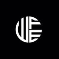 WFE logo WFE icon WFE monogram WFE letter minimalist Circle flat Unique modern abstract logo design Royalty Free Stock Photo