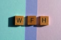 WFH acronym for Working From Home Royalty Free Stock Photo