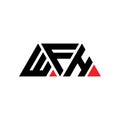 WFH triangle letter logo design with triangle shape. WFH triangle logo design monogram. WFH triangle vector logo template with red Royalty Free Stock Photo